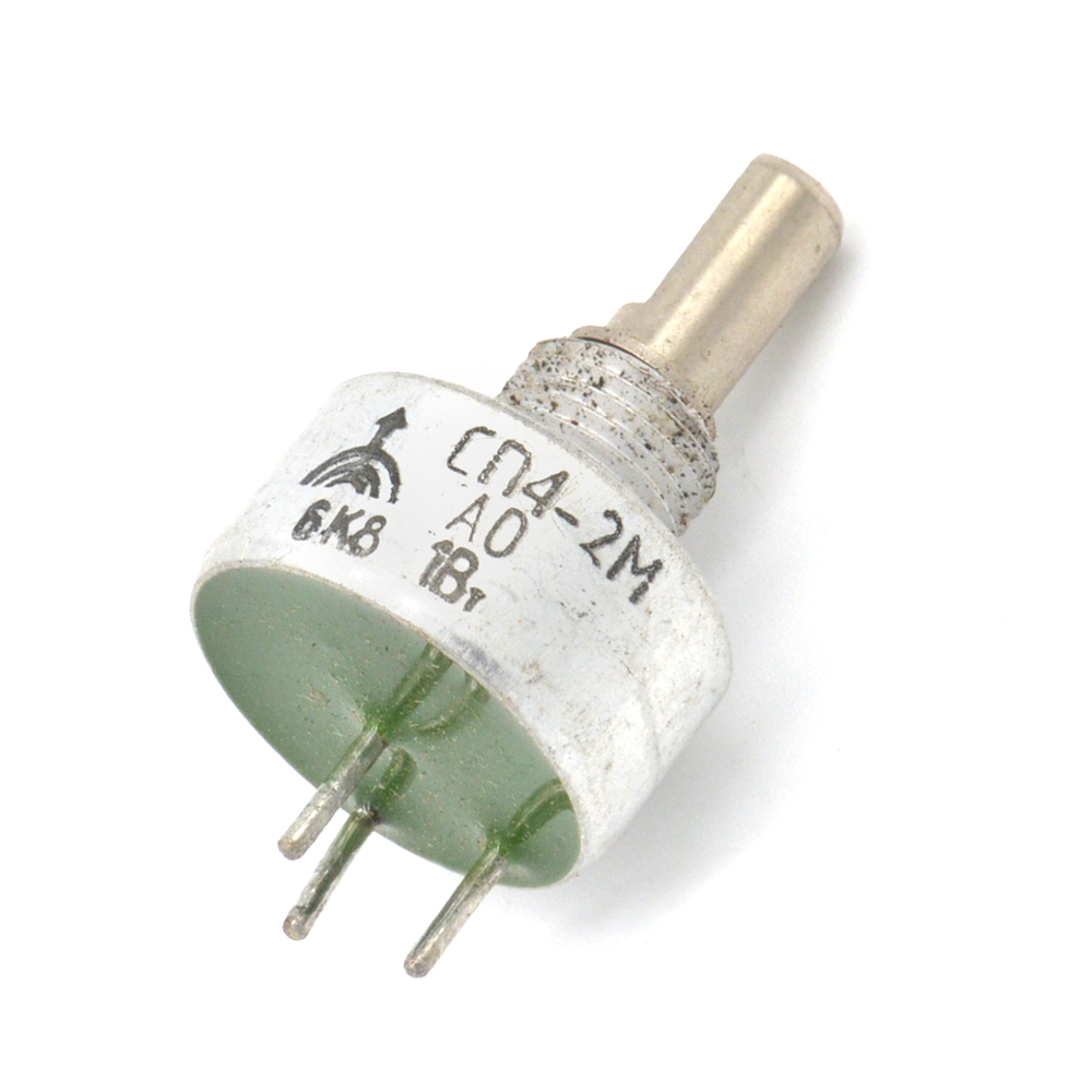 СП4-2Ма 1W(Ватт) 6,8kΩ(кОм)±20%-А, ВС3-20 с прямой лыской Резистор переменный (потенциометр), фото