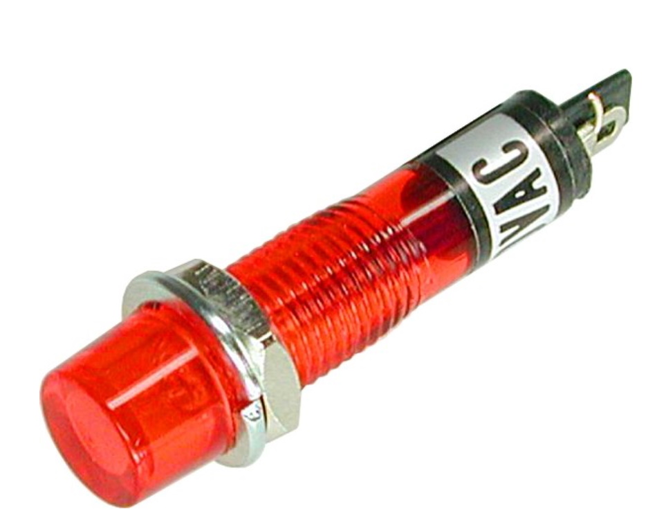 KLS9-ILS-M7-01A-N1-R (N-814R), Лампа неоновая с держателем красная 220V, фото