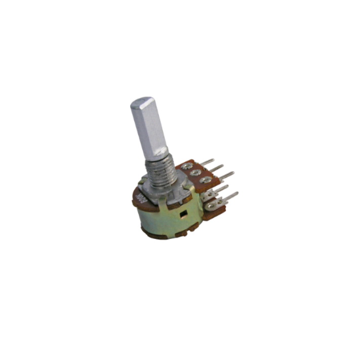 16K2-F 2x10k 0,125W(Ватт) 2x100kΩ(кОм)±20%-B, F-20 прямая лыска ...