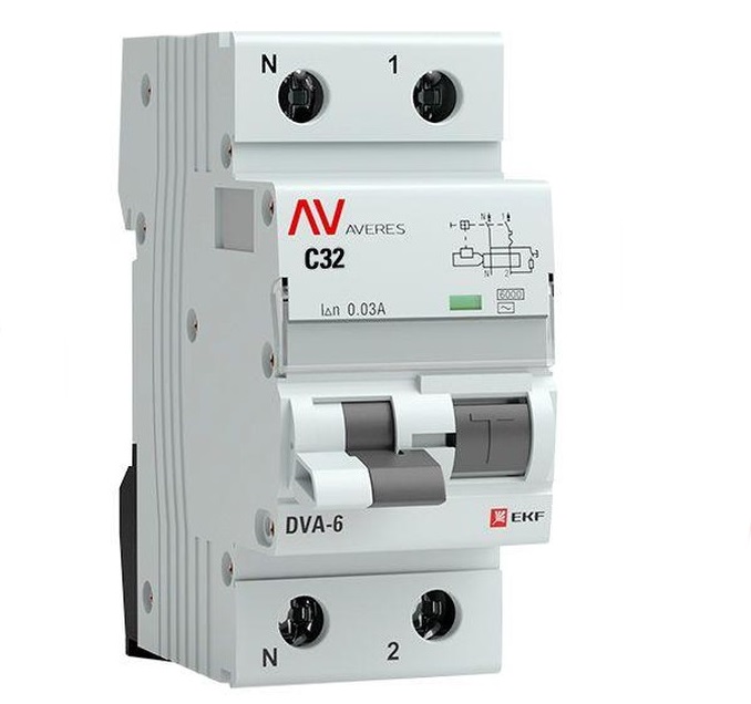 DVA-6 1P+N 32А (C) 30мА (AC) 6кА AVERES EKF, фото