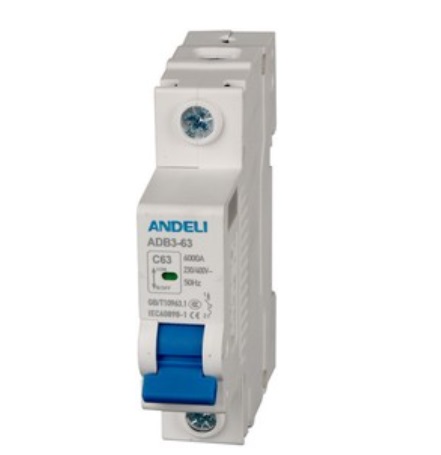ADB3-63/1P 10A 6kA х-ка C ANDELI, фото