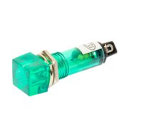 N-XD10-4-G, Лампа неоновая с держателем зеленая 220VAC, Daier, фото