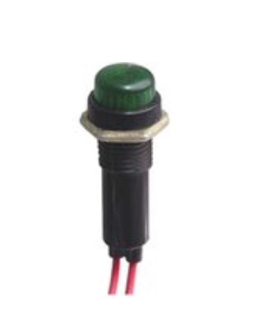 N-XD10-8W-G, Лампа неоновая с держателем зеленая 220VAC, Daier, фото