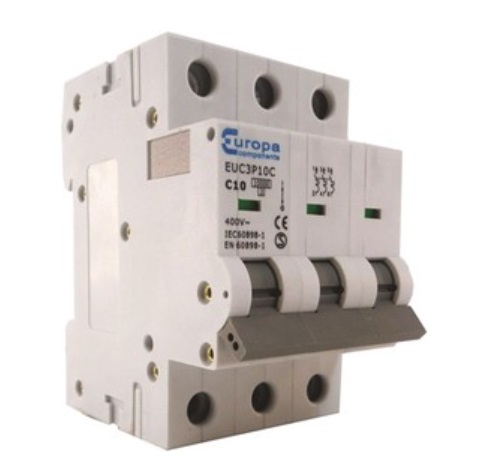 EUC3P20C, EUC3P EUC MCB, 3P Poles, 20A Curve C, 230V AC, 10 kA Breaking Capacity, MCB, фото
