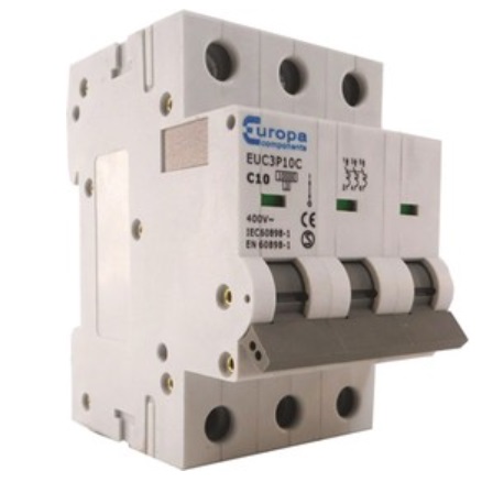 EUC3P63C, EUC3P EUC MCB, 3P Poles, 63A Curve C, 230V AC, 10 kA Breaking Capacity, MCB, фото