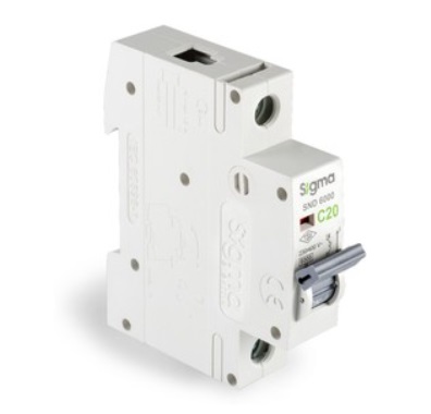 Автоматический выключатель Sigma Elektrik 1P C 20A 6kA, фото