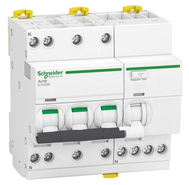iCV40 3P+N 6кА 32A C 30мA тип AC Schneider Electric, фото