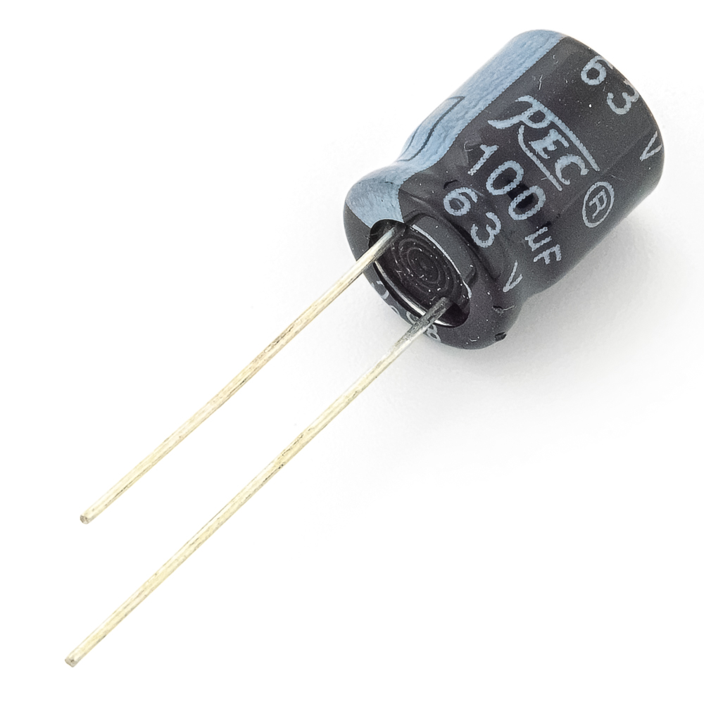 ECAP (К50-35) 100mkF(мкФ) 63V 85°С 10х12 (SR) TREC Конденсатор электролитический, фото