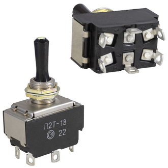 П2Т-18 (on)-off-(on), 6A(Ампер) 250V(Вольт) Тумблер двухполюсный, пайка, АГ0.360.406ТУ, фото
