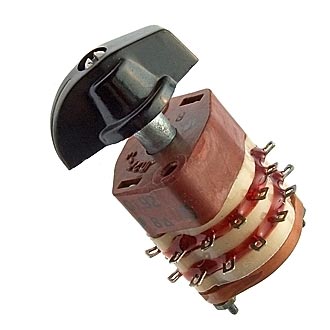 П2Г3-9П1Н 9 положений 1 направление 2A(Ампер) 220V(Вольт) вал ОС-6 (гладкий с конической лыской с резьбой) Переключатель галетный, ЦЭ0.360.016 ТУ, фото