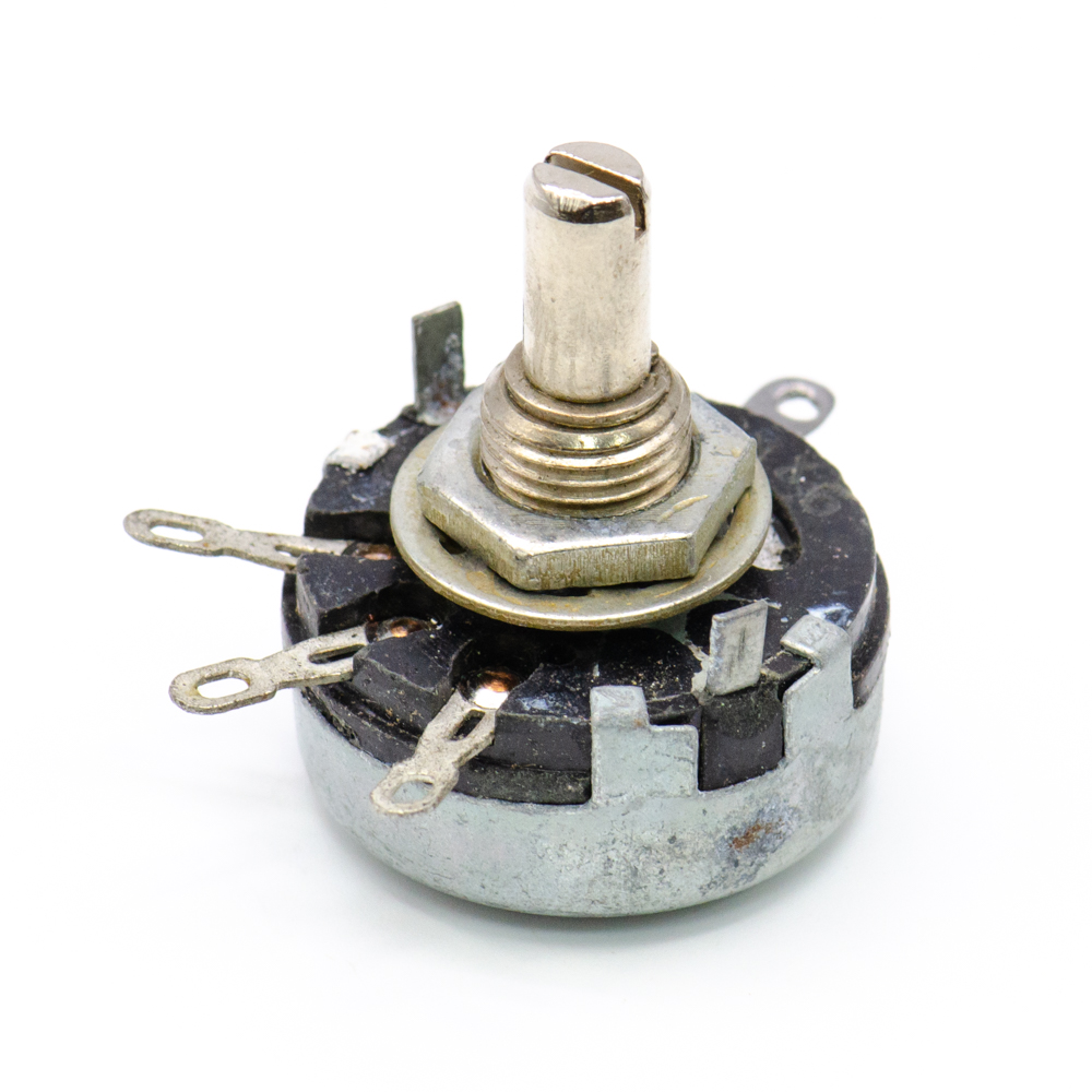 СП-1(I) 1W(Ватт) 100kΩ(кОм)±20%-А, ВС2-20 сплошной с шлицем Резистор переменный (потенциометр), фото