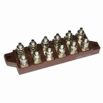3ПС21-6 6 пар, 2 ряда, 12 контактов, шаг 13mm, 20A(Ампер) 600V(Вольт) Плата соединительная, карболит ГОСТ 28821-90, фото