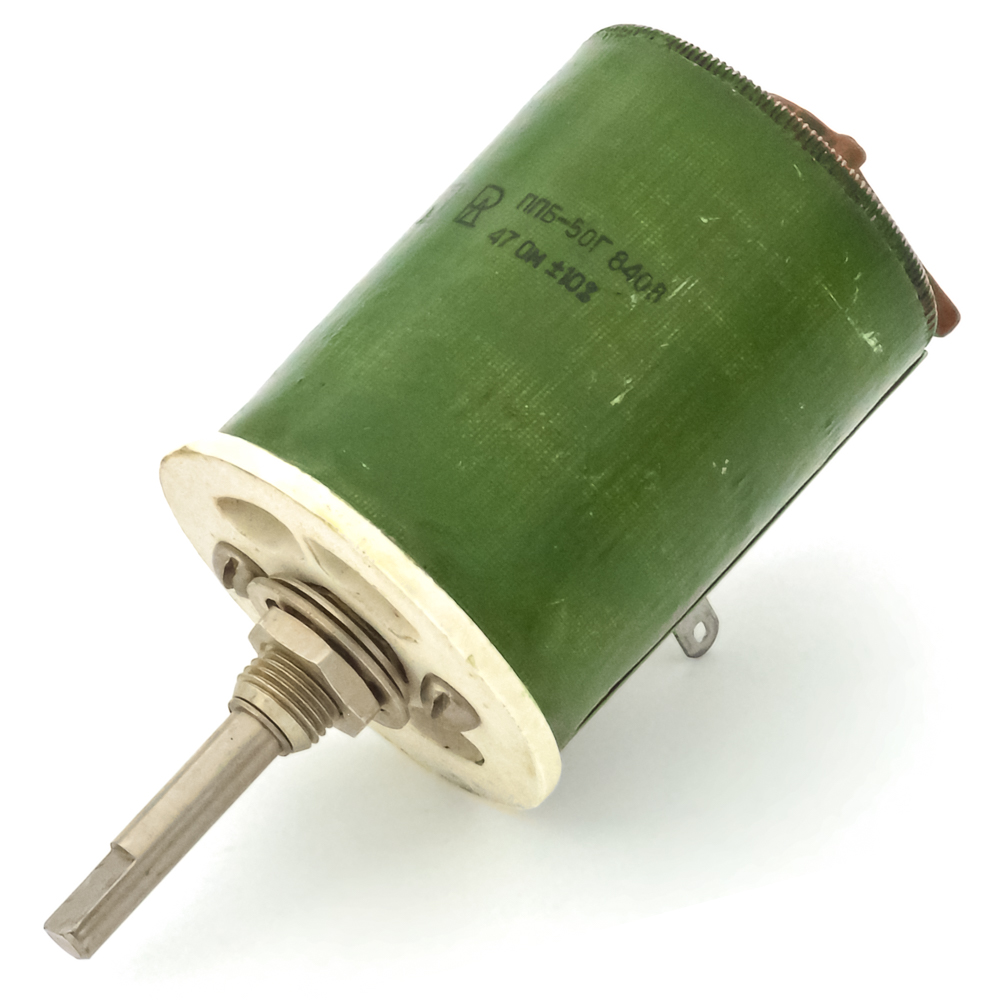 ППБ-50Г 50W(Ватт) 47Ω(Ом)-А±10%, Г-ВС3(с прямой лыской) Резистор переменный (потенциометр), фото