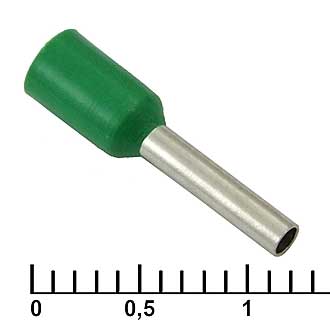 DN01008 (НШВИ 1-8) 8mm, 1mm² green Наконечник штыревой втулочный изолированный., фото