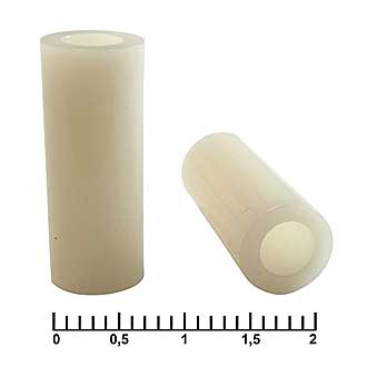 ф7-4x18 Стойка(втулка) для печатной платы круглая, пластик, внутр. D 4mm, корпус D 7mm, длина L 18mm, Ruichi., фото