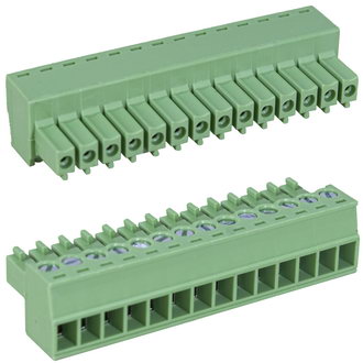 15EDGK-3.5-14P-14-00A(H) 8A(Ампер) 300V(Вольт) 14 контактов, шаг 3,5mm, 1 ряд контактов Клеммник разъемный винтовой, на кабель, DEGSON, фото