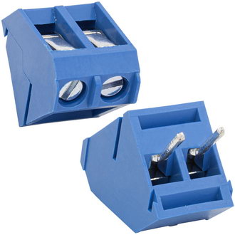 RG330-5.0-02P 15A(Ампер) 300V(Вольт) 2 контакта, шаг 5,0mm, 1 ряд контактов Клеммник винтовой, на плату, RUICHI, фото