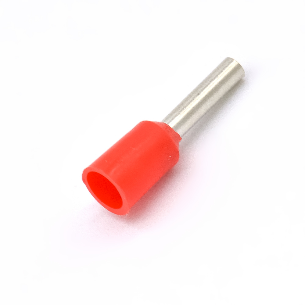 DN01508 (НШВИ 1,5-8) 8mm, 1,5mm² red Наконечник штыревой втулочный изолированный., фото