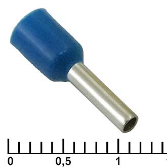 DN01508 (НШВИ 1,5-8) 8mm, 1,5mm² blue Наконечник штыревой втулочный изолированный, фото