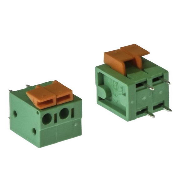 RG142V-5.08-02P 10A(Ампер) 300V(Вольт) 2 контакта, шаг 5,08mm, 1 ряд контактов Клеммник самозажимной, на плату, RUICHI, фото