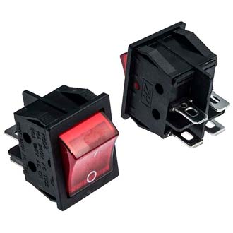 KCD4-201N-C3-R/4P on-off, 15A 250V Переключатель клавишный, фото