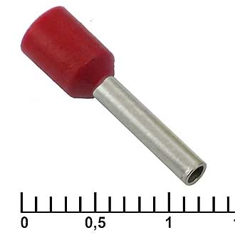 DN01510 (НШВИ 1,5-10) 10mm, 1,5mm² red Наконечник штыревой втулочный изолированный, фото