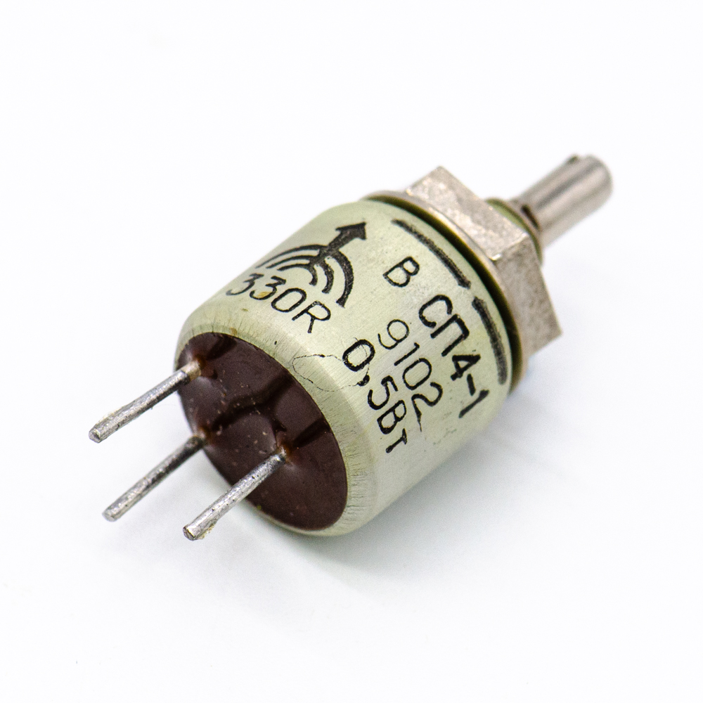 СП4-1а 0,5W(Ватт) 330Ω(Ом)±20%-А, ВС2-12 сплошной с шлицем Резистор переменный (потенциометр), фото