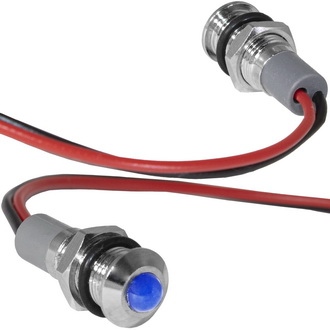 GQ6WR-B 12-24VDC(Вольт) Ø6mm Лампа индикаторная светодиодная синяя металл, Ruichi, фото