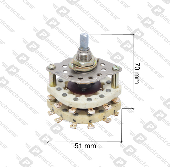 ПГК-11П2Н-К8 11 положений 2 направления 3A(Ампер) 350V(Вольт) вал ВС-3 (сплошной с прямой лыской) Переключатель галетный, АГ0.360.204ТУ , фото