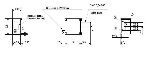 3296W-1-102LF(СП5-2ВБ) 0,5W(Ватт) 1kΩ(кОм)-А±10% Резистор подстроечный многооборотный, фото