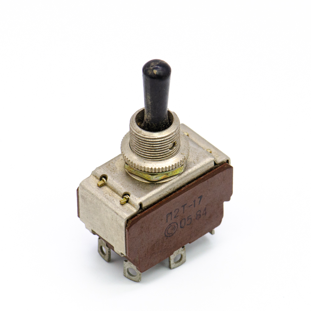 П2Т-17 (on)-off-(on), 6A(Ампер) 250V(Вольт) Тумблер двухполюсный, пайка, ВТ0.360.002ТУ., фото