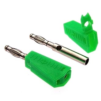 Z040 4mm Stackable Plug GREEN Штекер приборный, фото
