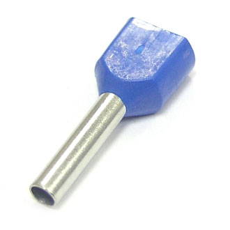 DTE02513 (НШВИ(2) 2,5-13) 13mm, 2,5mm² blue Наконечник штыревой втулочный двойной изолированный, фото