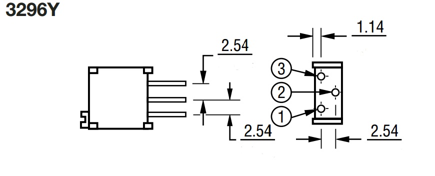 3296Y-1-503LF 0,5W(Ватт) 50kΩ(кОм)-А±10% Резистор подстроечный многооборотный, фото