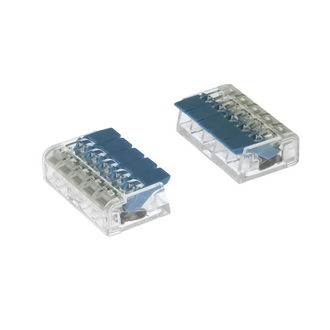 PCT-415 blue 24A(Ампер) 300V(Вольт) 5 контактов Клеммник самозажимной соединительный, на провод (аналог WAGO), RUICHI, фото