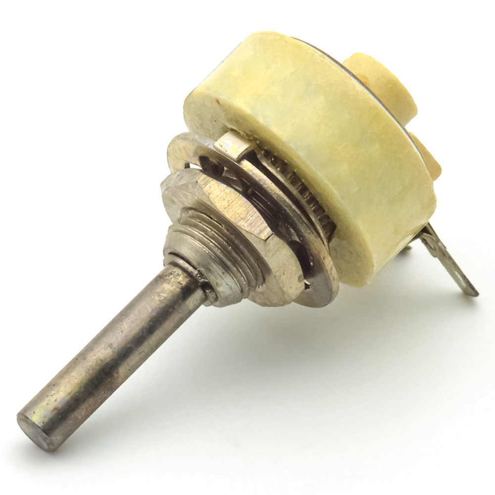 ППБ-1А 1W(Ватт) 220Ω(Ом)-А±10%, А-ВС1(сплошной гладкий) Резистор переменный (потенциометр) "1", фото
