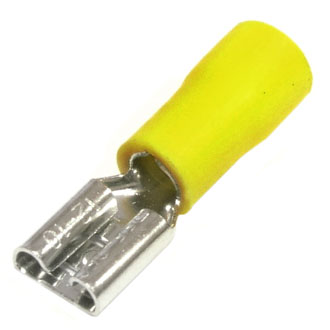 FDD5.5-250 (РПИ-М 6-6,3) 6,3mm, 4-6 mm², yellow Клемма ножевая, изолированная (гнездо)., фото