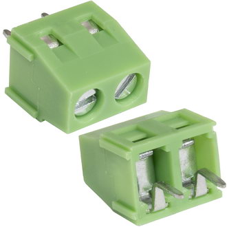 RG304-5.0-02P 12A(Ампер) 300V(Вольт) 2 контакта, шаг 5mm, 1 ряд контактов Клеммник винтовой, на плату, RUICHI, фото
