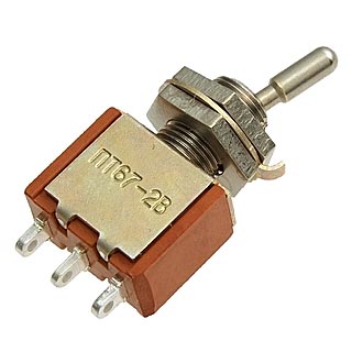 ПТ67-2В on-on, 6A(Ампер) 250V(Вольт) Микротумблер однополюсный, пайка, АГ0.360.408ТУ, 2020г, фото