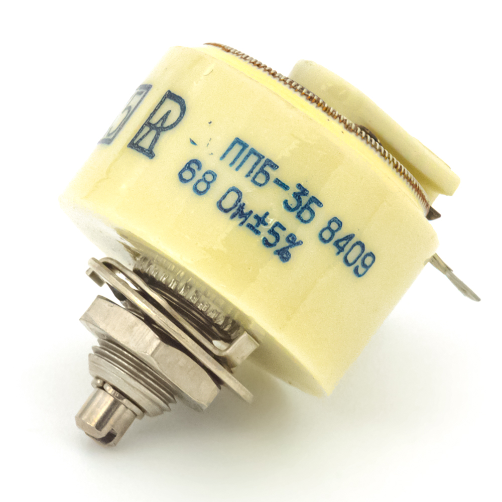 ППБ-3Б 3W(Ватт) 68Ω(Ом)-А±5%, Б-ВС2(под шлиц) Резистор переменный (потенциометр), фото