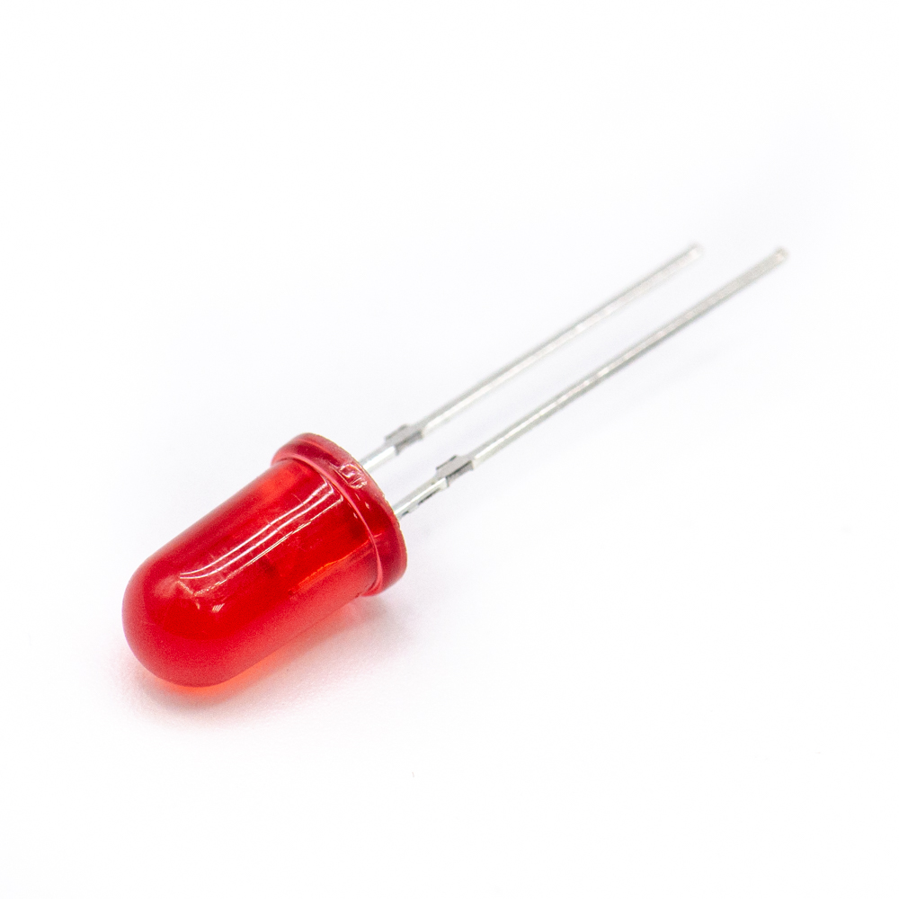 5mm red Светодиод выводной красный Ø 5mm 2V(Вольт) 20mA(Миллиампер) 30mCd(Милликандел) 20градусов, Ruichi, фото