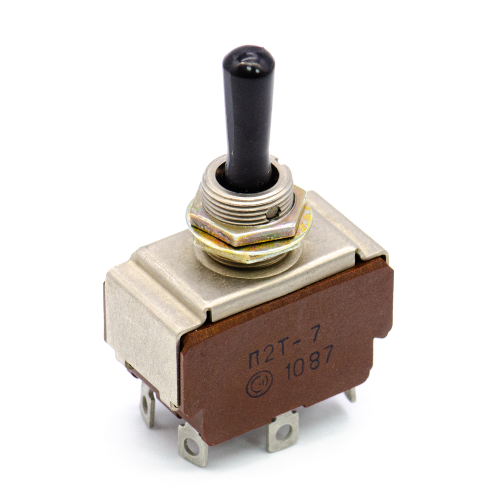 П2Т-7 on-off-on, 6A(Ампер) 250V(Вольт) Тумблер двухполюсный, пайка, АГ0.360.406ТУ., фото