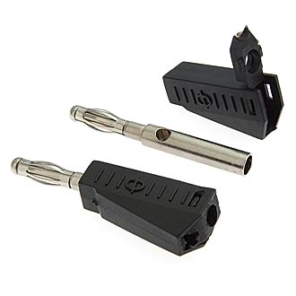 Z040 4mm Stackable Plug BLACK Штекер приборный, фото