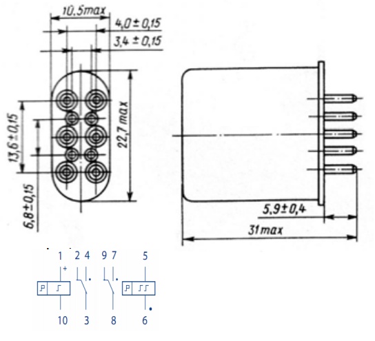 РПС32А РС4.520.208 2 перекл. 27VDC Реле, 2020г (арт. KP-8235) купить в ...