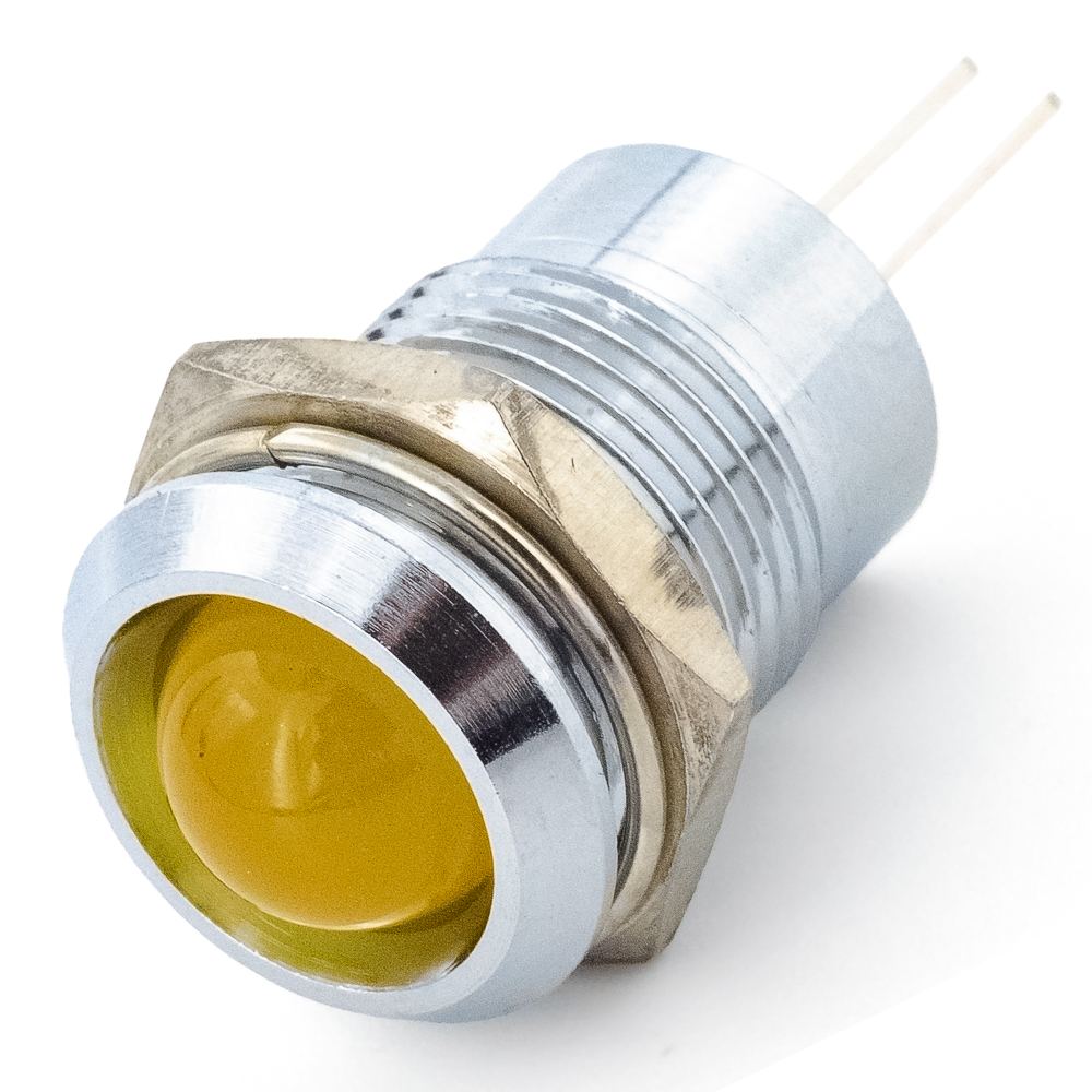 КИПД 103 МАЖ 2VDC(Вольт) Ø14mm Лампа светодиодная желтая металл. (арт ...