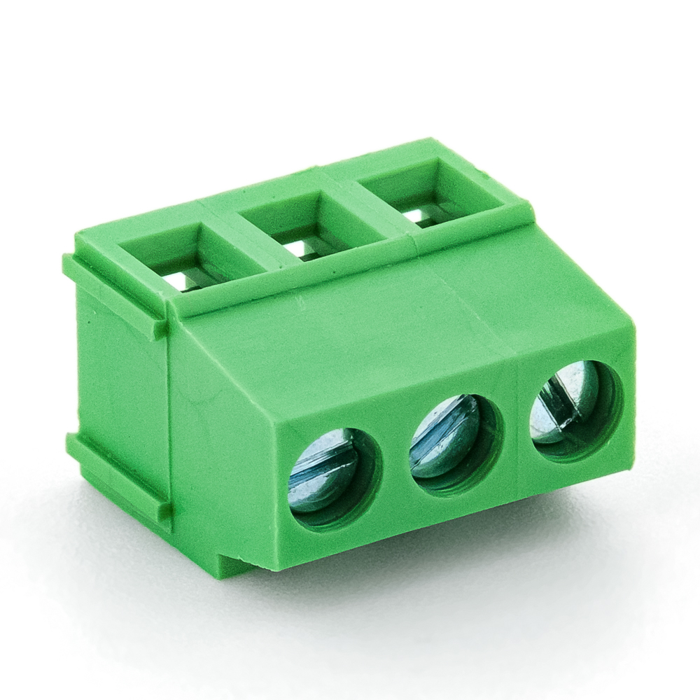 DG500-5.08-03P-14-00S(H) 15A(Ампер) 300V(Вольт) 3 контакта шаг 5,08mm, 1 ряд контактов Клеммник винтовой, на плату, GAOSONG, фото