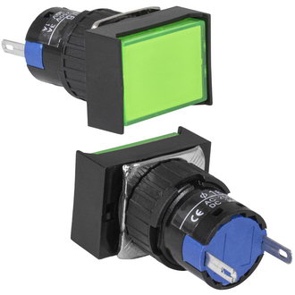 N-330-G 220VAC(Вольт) Ø16mm Лампа индикаторная неоновая зеленая пластмасса, Ruichi, фото