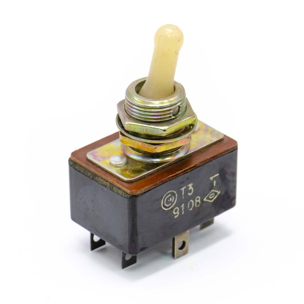 Т3 on-on, 6A(Ампер) 250V(Вольт) Тумблер двухполюсный, пайка, ВР0.360.007 ТУ, фото