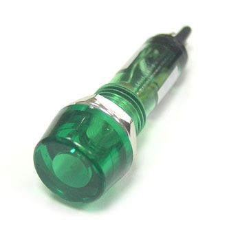 N-804-G 220VAC(Вольт) Ø10mm Лампа индикаторная неоновая зеленая пластмасса, Ruichi, фото