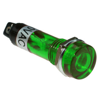 N-805-G 220VAC(Вольт) Ø10mm Лампа индикаторная неоновая зеленая пластмасса, Ruichi, фото
